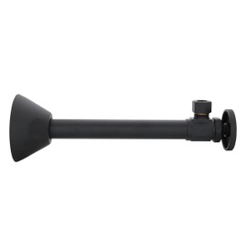 Westbrass D1112-62 Round Handle Angle Stop Shut Off Valve, 1/2" Copper Sweat x 3/8" OD Compression Outlet, Matte Black