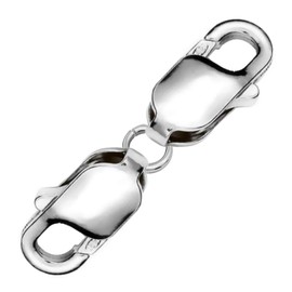 DIY925 Base Clasp Double Lobster Clasp 25 mm 925 Sterling Silver Nickel-Free Interchangeable Clasp for Bracelets and Chains