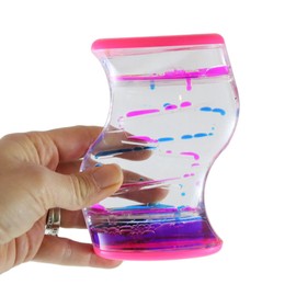 Curious Minds Busy Bags 1 Dual Drip Liquid Dripping Timer - Calm Down Jar - Soothing and Calming Motion - Liquid Timer Sensory Office Toy - Visual Stimulation (1 Random Color)