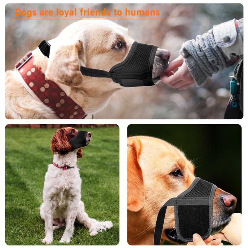 Seyezo Dog Muzzle, Soft Breathable Muzzle for Small Medium Large