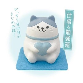 Stone Diffuser [Japan Import] Cute Lucky Cat Aromatherapy Passive Diffuser for Essential Oil, Animal Design, Ceramic, Non-Electric, Gift Idea, Room Decor (Blue)