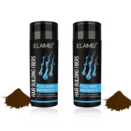 Roseflower 2pcs Hair Fibers for Thinning Hair, Undetectable Natural Hair Thickening Fibers, Hair Building Fibers for Women and Men, Thicker Fuller Hair Conceals Hair Loss, Dark Brown 27.5g x 2