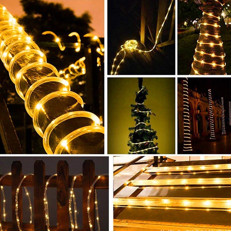 Solar Rope String Lights Waterproof High Brightness LED Solar String