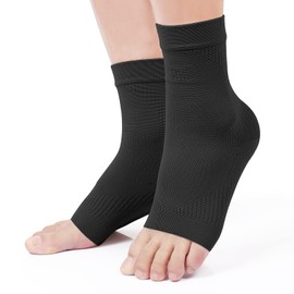 KEKING® Ankle Brace Compression Support Sleeve for Women & Men, Medical Ankle Compression Socks for Plantar Fasciitis, Foot & Ankle Swelling, Achilles Tendon Support, Arch Support, 1 Pair of Black S