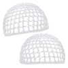 PENTA ANGEL Mesh Crochet Hair Net 2Pcs Elastic Soft Rayon Knit Snoods Hat Sleeping Hair Cap Cover Accessory for Women Girls Long Thick Curly Hair (White)