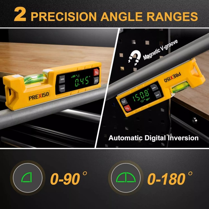 Prexiso Digital Level & Digital Protractor, 7 inch Angle Finder
