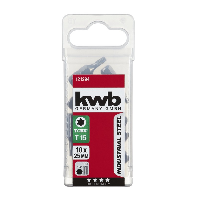 KWB 10 Bits 25 mm Torx 15 Industrial Steel 121294