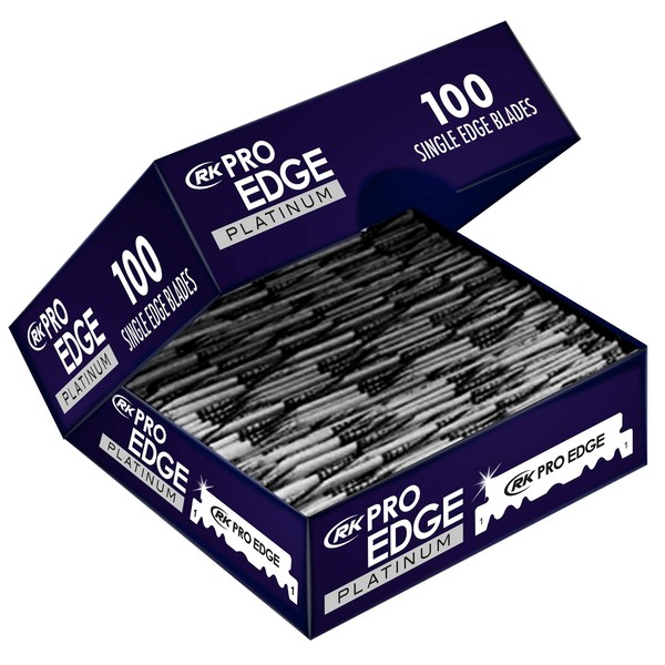RK ProEdge Platinum Single Edge Professional Hairdressing Sheets, Pack of