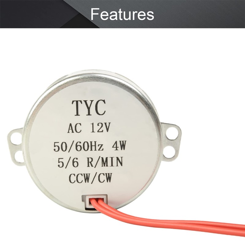 Fielect Synchronous Motor AC 12V 5-6RPM Turntable Motor CW/CCW Direction