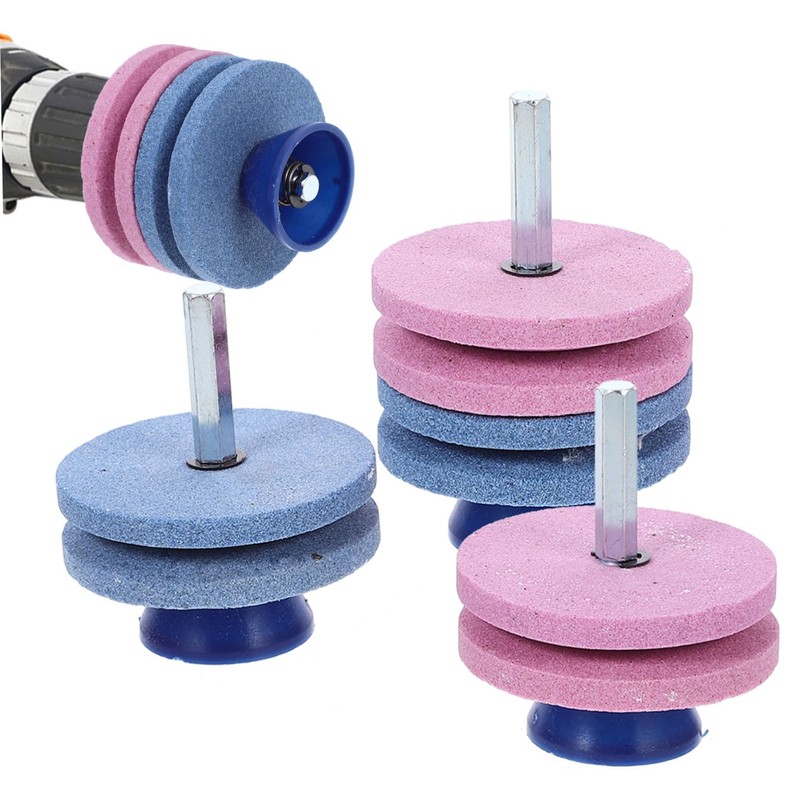 Mipcase 3pcs Rotary Drill Lawn Mower Blade Sharpener Mowing Sharpeners