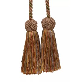 DecoPro Bronze Olive Beige 3.5" Double Tassel Tieback Chaparel Terracotta [Invidual]