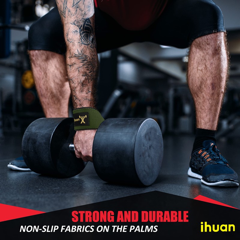ihuan Wrist Straps for Wrist-Straps Weightlifting - 21 inches Lifting