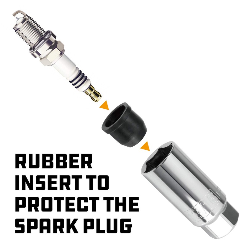 Powerbuilt 3/8-Inch Drive Metric 16mm Spark Plug Socket, High Visibility,