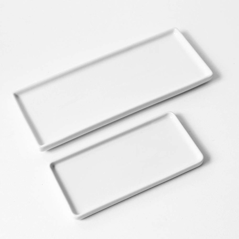 Ceramic Vanity Tray Small Rectangle, Bathtub Tray Bathroom Organizer, Cosmetics