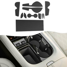 SXCY for 2025 2026 Nissan Murano Cup Holder Inserts Liner 2025 2026 Murano Door Slot Mats for 2025 2026 Nissan Murano Accessories Cupholder Console Inserts Liner Non-Slip Waterproof Mats (Black)