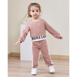 ZOEREA Toddler Baby Girls Clothes Outfits Long Sleeve Pullover Sweatshirt Tops + Pants Set Fall Winter Sweatsuits Pink 3-4T