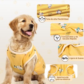 wishkit Chaleco para Perro, Playera de algodón Estampada para Perro, Chaleco para Perro sin Mangas, Comodidad y Transpirabilidad, Ropa para Perro y/o Gato de Raza pequeña, Mediana y Grande (Medium)
