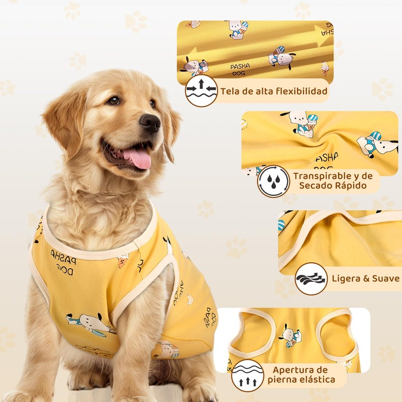 wishkit Chaleco para Perro, Playera de algodón Estampada para Perro,