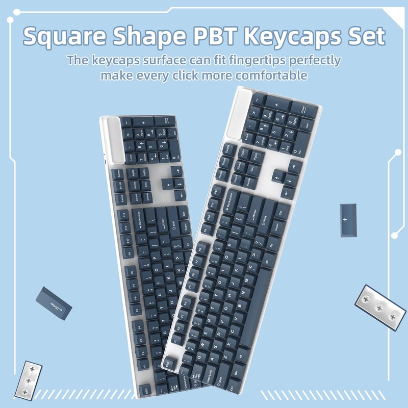 PBT Keycaps Cherry Profile Double-Shot Full Keycap Set for ANSI