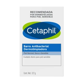 CETAPHIL Barra Antibacterial Dermolimpiadora 1 pz 127 g Elimina El 99% de las Bacterias Recomendada por Dermatólogos para Piel Sensible