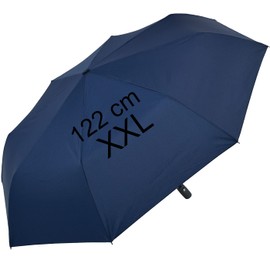 iX-brella XXL Pocket Umbrella with Automatic Open/Close - Full Class - 122 cm Large Roof - Dark Blue