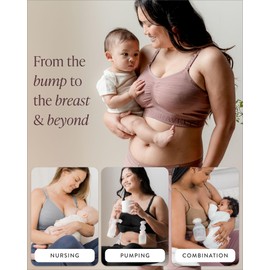 Kindred Bravely Sublime Pumping Bra Hands Free | Nursing and Pumping Bra in One | Wearable Breast Pump Bra (Twilight, X-Large)