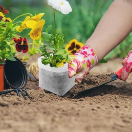 Bolsas de jardín para vivero de Plantas 100 Unidades Bolsas plantación biodegradables Cultivo Tela no Tejida Transpirables permeables húmedas para jardinería.