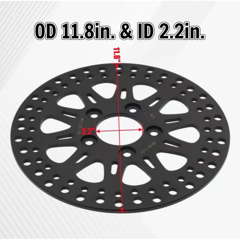 Tarazon Black 11.8" Front Brake Rotor For Harley Touring Road