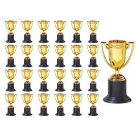Mmaxboss Genérico 24 Piezas Copa Trofeo Premio Estatuilla Dorada,10cm,Fiesta Recuerdo,Accesorios, recompensas, premios ganadores, competiciones para niños y Adultos.