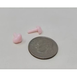 Zim's 24 pcs VTG Zim's Light Pink 7mm Tiny Mini Plastic Cat Animal Nose Craft Doll Toy