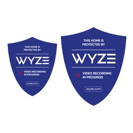 WyzeCam UV Waterproof Reflective Security Stickers Compatible for Wyze Home Security System, Video Surveillance Sticker Security Signs Outdoor, Pack of 2 (8.5” x 10” and 10” x 12”)