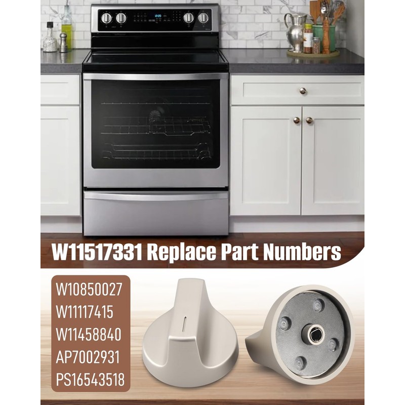 W11517331 Stove Knobs Fit for Whirlpool W10850027 W11117415 W11458840 WFE770H0FZ0