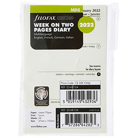 Filofax 2022 Mini Weekly Planner 4 Languages Cotton Cream
