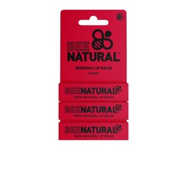 Bee Natural - 100% Natural Moisturising Lip Balm - Cherry - Pack of 3