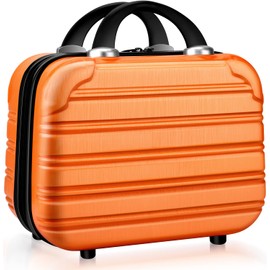 14inch Makeup Train Case PC ABS Cosmetic Case Hardshell Makeup Bag Organizer Toiletry Gifts for Her Travel Outside Activity (orange)