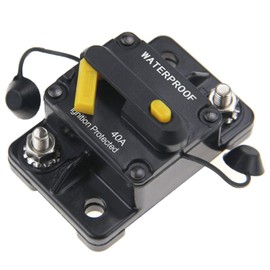ZOOKOTO 12V-42VDC Waterproof 30A-300A Circuit Breaker with Manual Reset Inline Fuse Inverter Fuse Holder for Marine Trolling Motors Boat ATV Manual Power（40A）