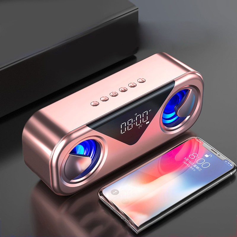 H9 Bluetooth Speaker Dual Speaker Temperature Display U Disk Playback