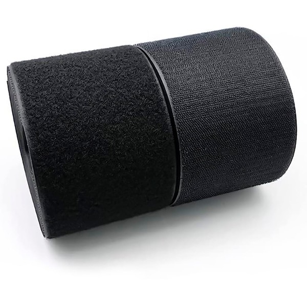 4 Inch Wide Black Sew On Hook & Loop Tape
