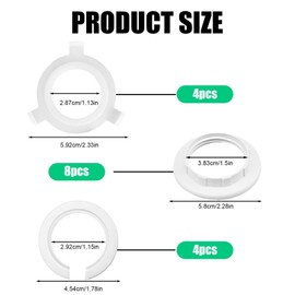 16 Pcs Plastic Lamp shade Reducer Ring E27 to E14 Set, E14 Lamp Shade Ring Converter, Lamp Shade Adapter Rings for Table Lamps, Replacement Lamp Ring for Adapter for Lampshade Washer, 29 mm ID