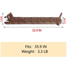 CERAYOU 36 Inch Heavy Duty Under Door Draft Stopper, Cute Animals Shape Door & Window Draft Guard to Save Energy, Decorative Weighted Bottom Insulation Stopper Noise Air Wind Dust Blocker, Leopard