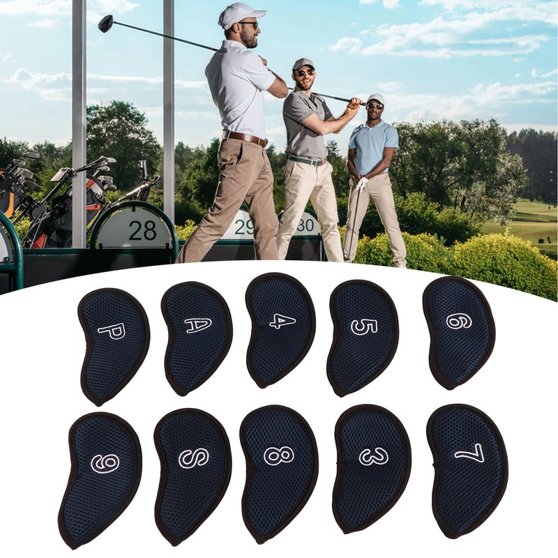 10pcs Golf Iron Covers Set with Numbers Waterproof Golf Head