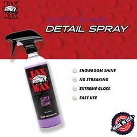Jax Wax Body Shine Detailer - Spray Car Wax, Removes Water Spots and Dirt, Formulated with Natural Oil and Waxes for Superior Protection and Shiny Look, Use on Car, Boat and Motorcycle - 32 Oz