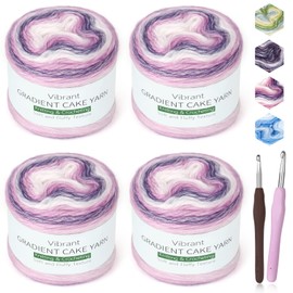 Katech Gradient Cake Yarn for Crocheting-Multicolor Soft Cotton Yarn