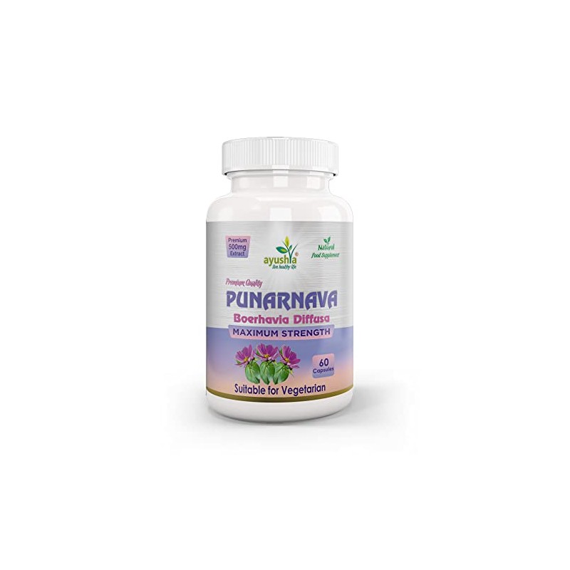 Ayushya Punarnava Capsule (Boerhavia Diffusa), 60 Capsules, Natural