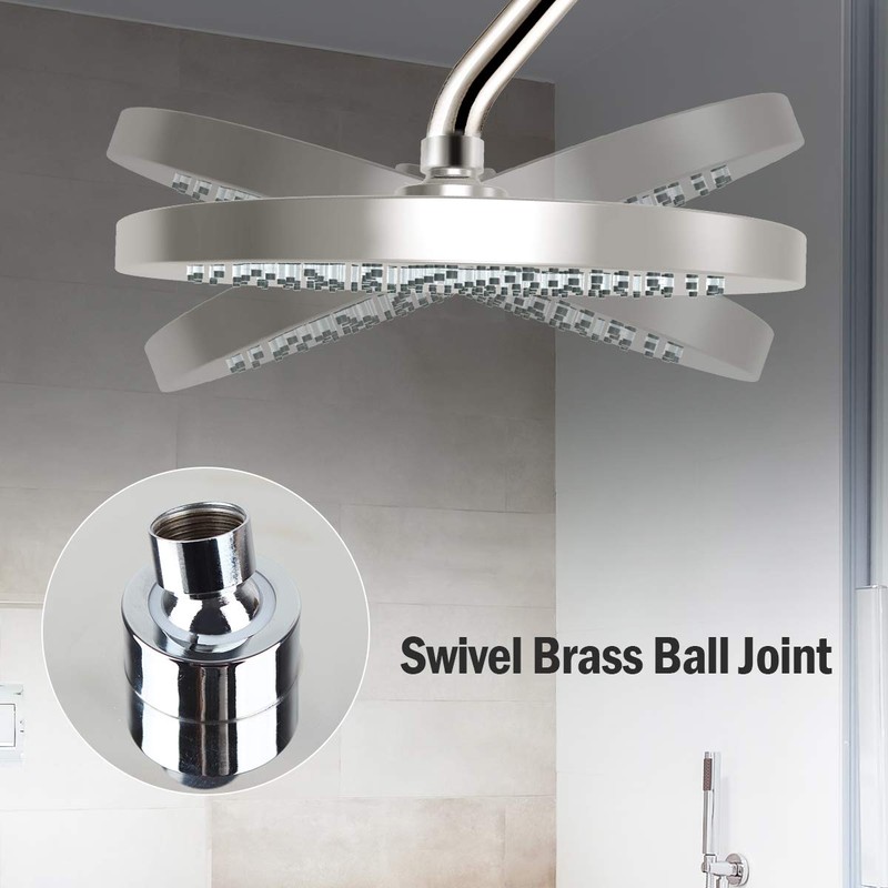 8.7 Inch Fixed Shower Head 22 cm Rainfall Swivel Ball
