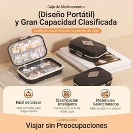 Richome Pastillero de Viaje Impermeable, Pastillero Semanal Portátil