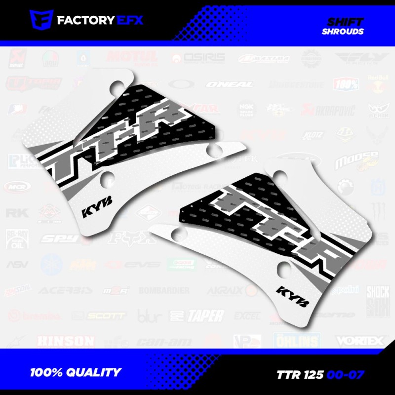 Factory EFX White & Gray Shift Racing Graphics Kit fits
