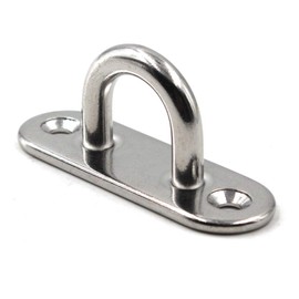 M5 Ceiling Hook Pad Eye Plate 304 Stainless Steel Wall Mount Hook Heavy Duty for Hanging (Pack of 6,Screws Included)