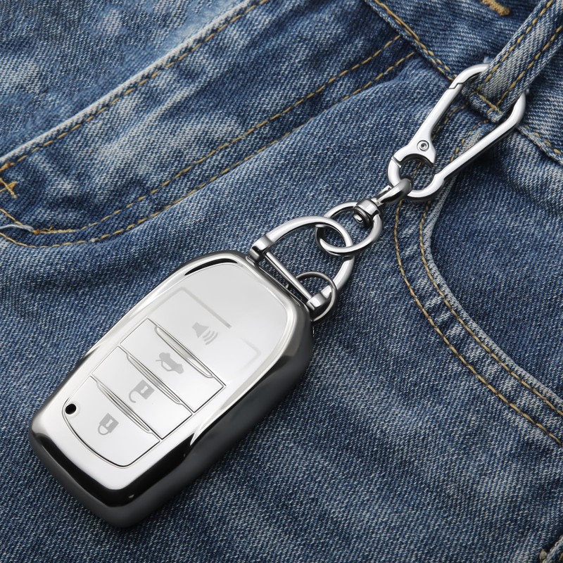 8T69T 2-Pack for Toyota Key Fob Cover with Keychain Accessories