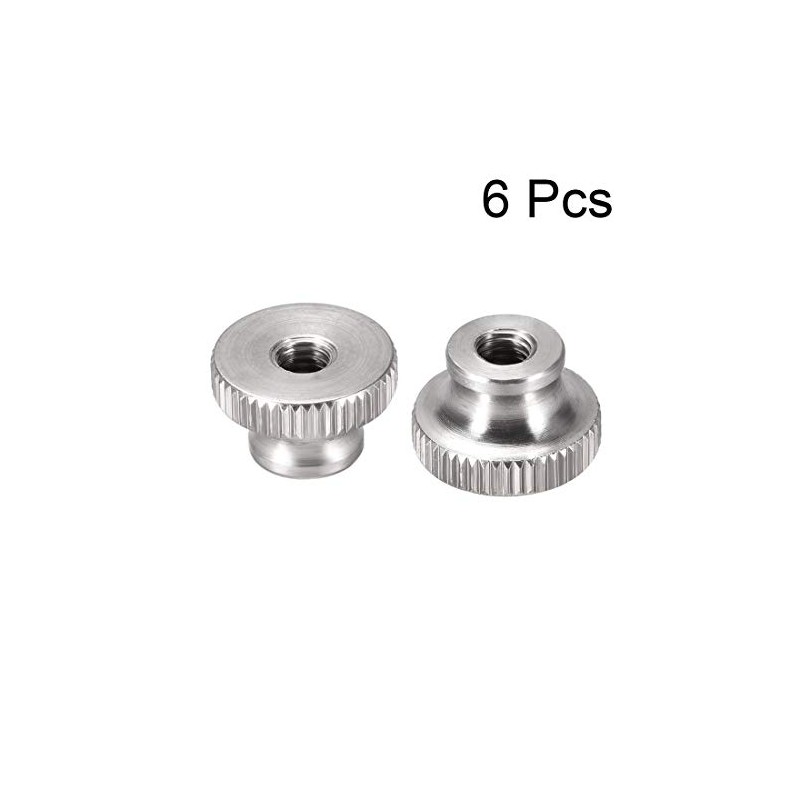 sourcing map Knurled Thumb Nuts, 6Pcs M5x0.8mm 304 Stainless Steel